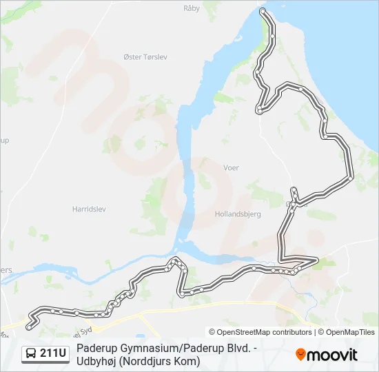 211U Bus Line Map