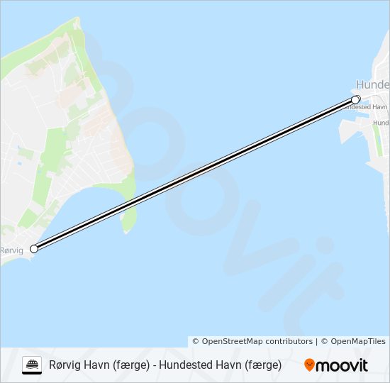 HUNDESTED - RØRVIG færge Linjekort HUNDESTED - RØRVIG færge Linjekort