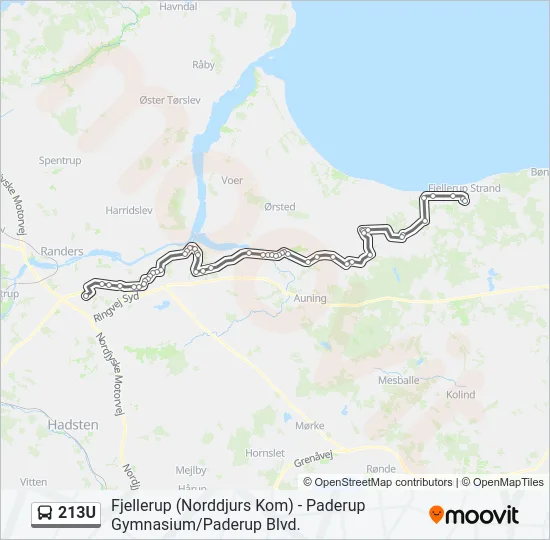 213U Bus Line Map