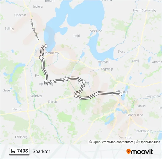 740S Bus Line Map