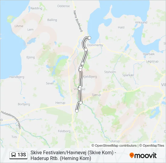 13S Bus Line Map