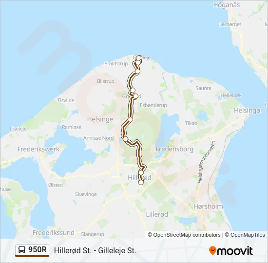 950R Bus Line Map
