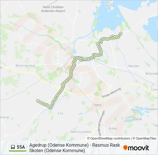 55A Bus Line Map