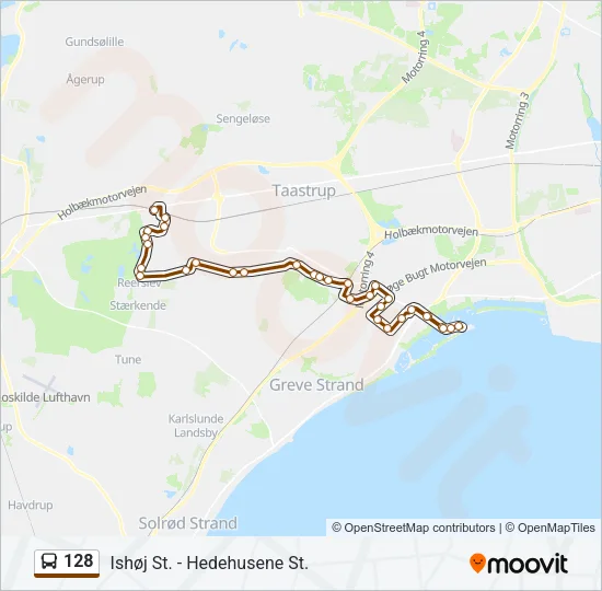 128 Bus Line Map