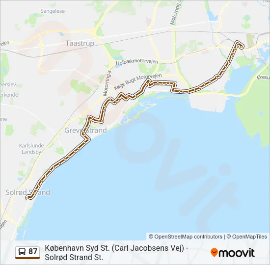 87 Bus Line Map