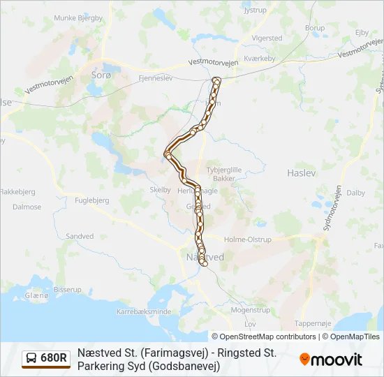 680R Bus Line Map