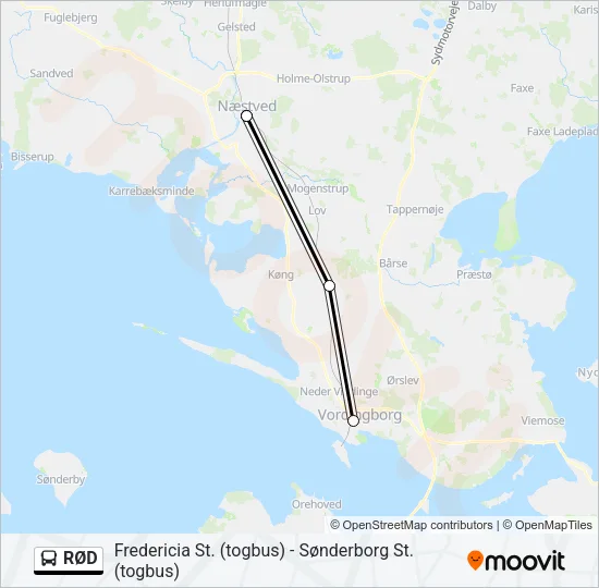 RØD Bus Line Map