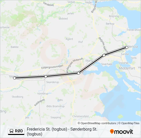 RØD Bus Line Map