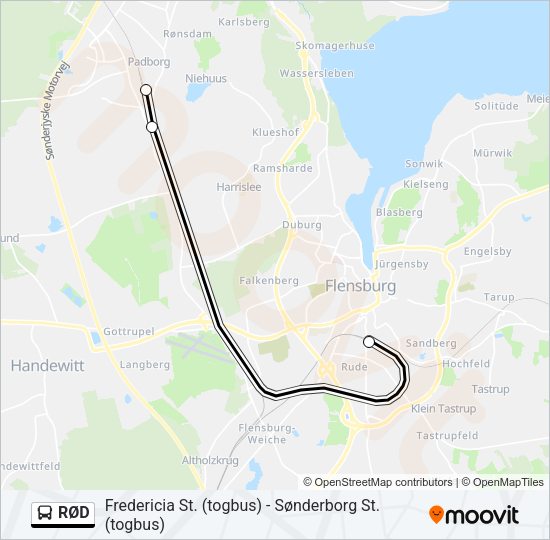 RØD Bus Line Map