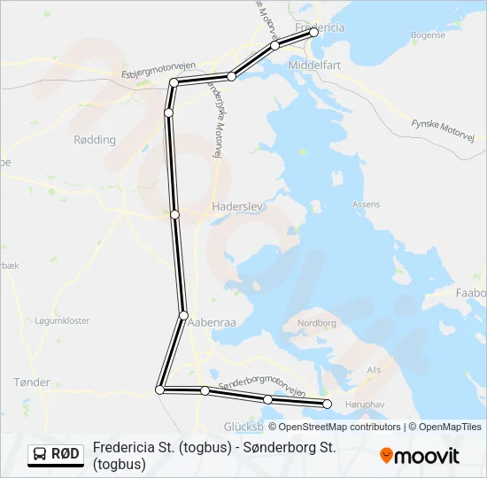 RØD Bus Line Map