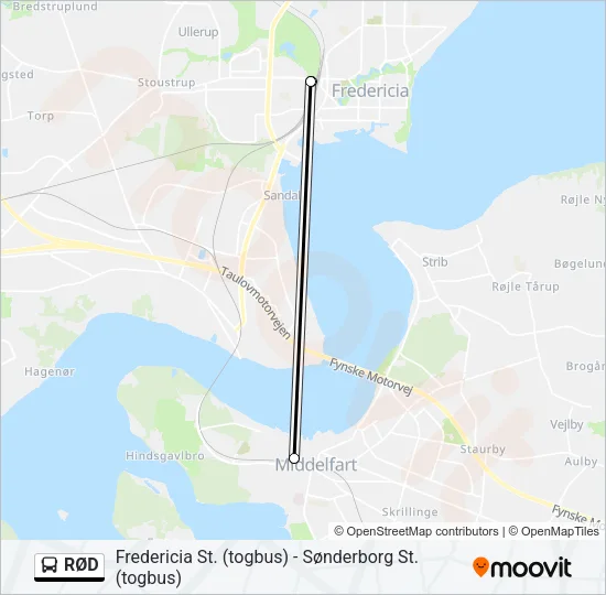 RØD bus Linjekort