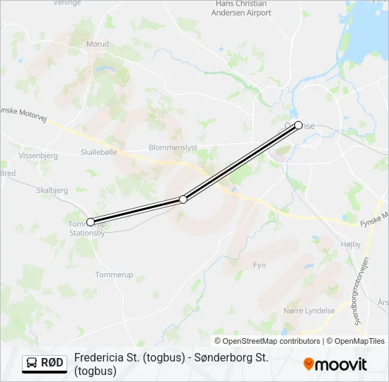 RØD Bus Line Map