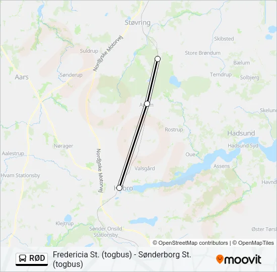 RØD Bus Line Map