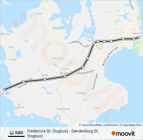 RØD Bus Line Map