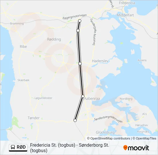 RØD Bus Line Map