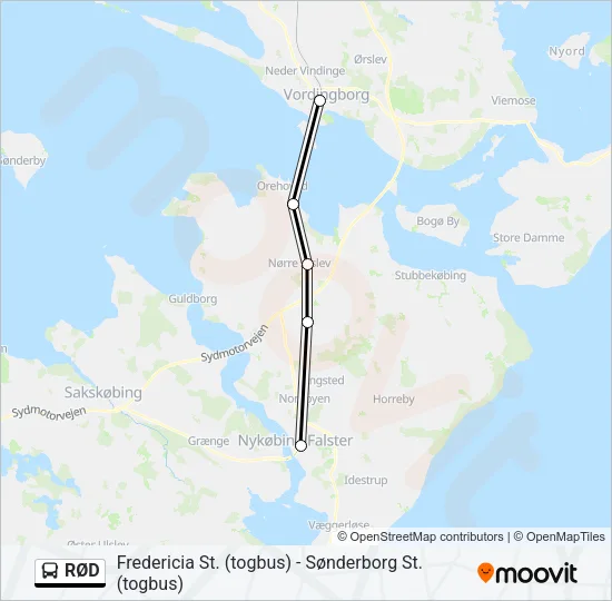 RØD Bus Line Map