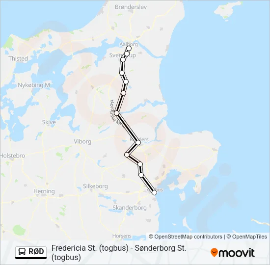 RØD Bus Line Map