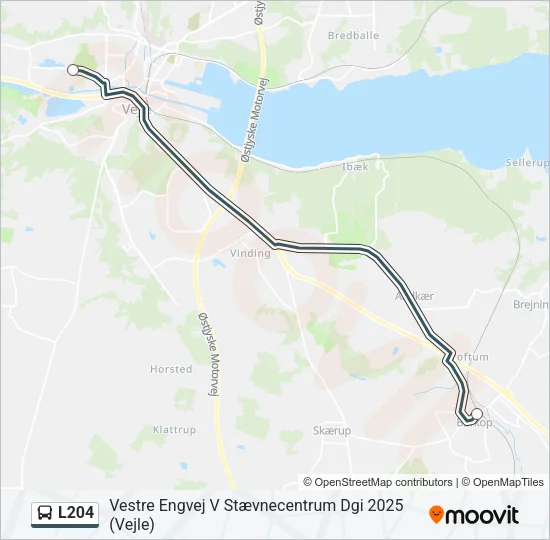 L204 Bus Line Map