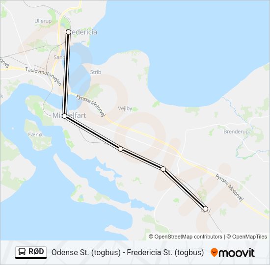 RØD Bus Line Map