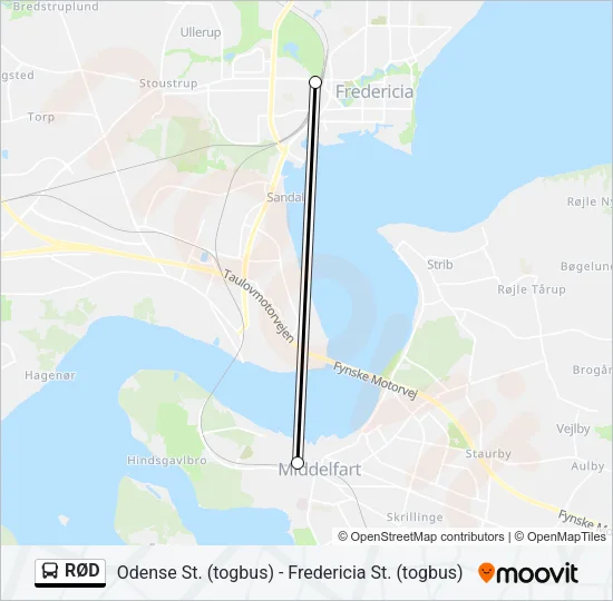 RØD Bus Line Map