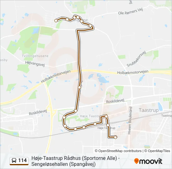 114 Bus Line Map