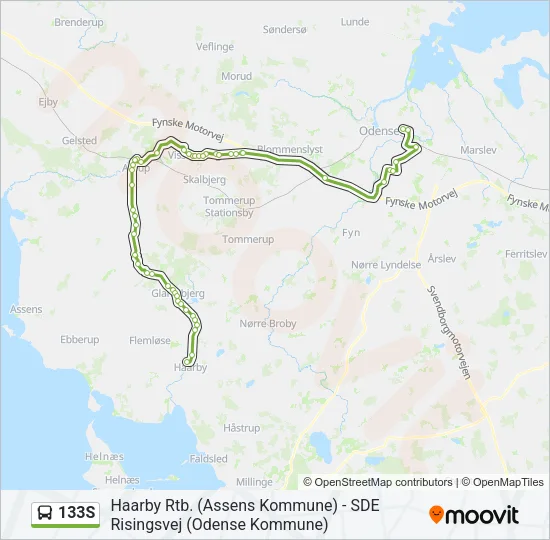 133S Bus Line Map