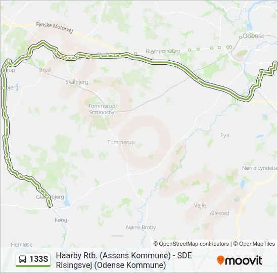 133S Bus Line Map