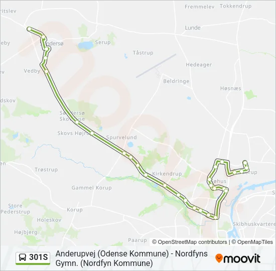 301S Bus Line Map