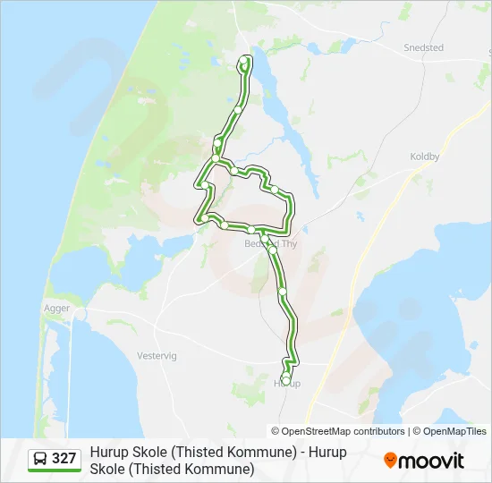 327 bus Linjekort