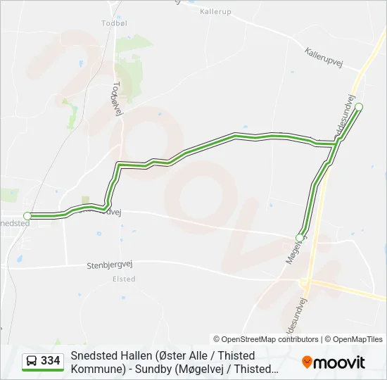 334 Bus Line Map