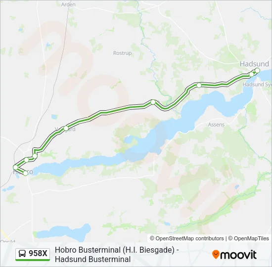 958X Bus Line Map