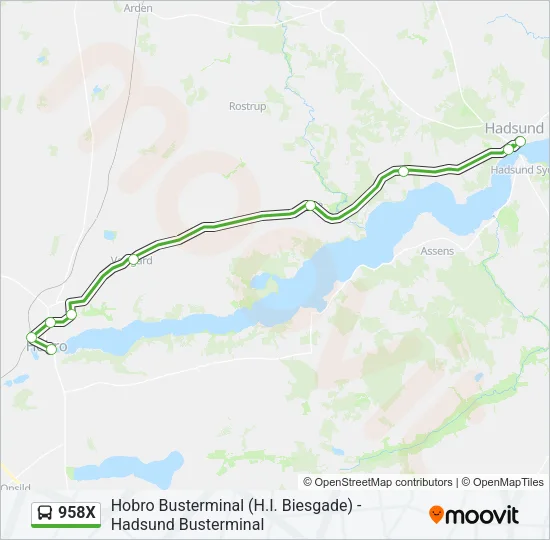 958X Bus Line Map