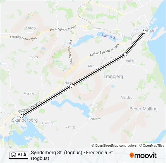BLÅ Bus Line Map