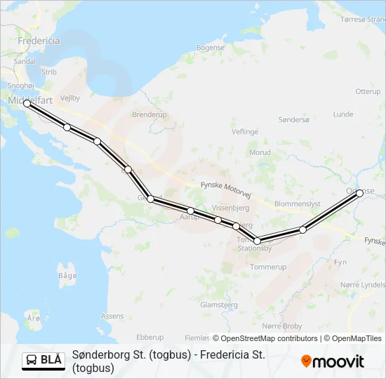 BLÅ Bus Line Map