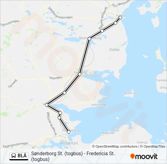 BLÅ Bus Line Map