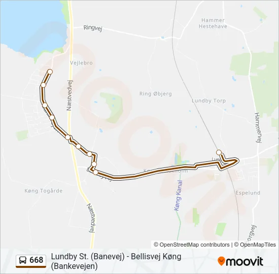 668 Bus Line Map