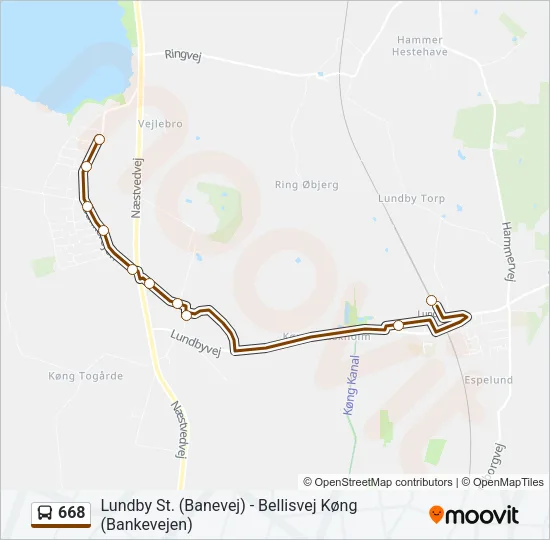 668 Bus Line Map