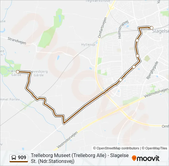 909 Bus Line Map