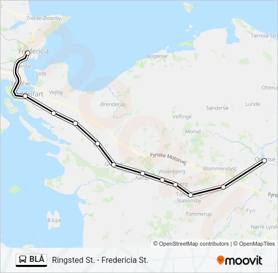 BLÅ Bus Line Map