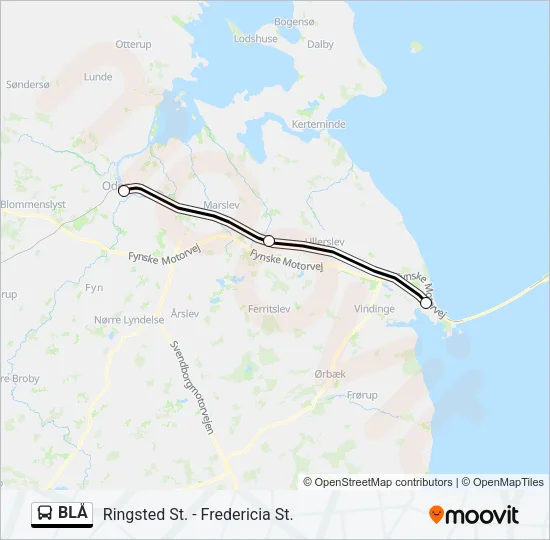 BLÅ Bus Line Map