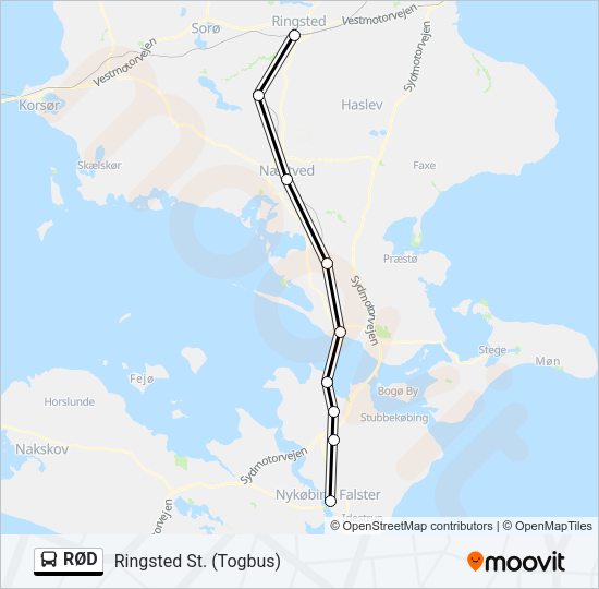 RØD Bus Line Map