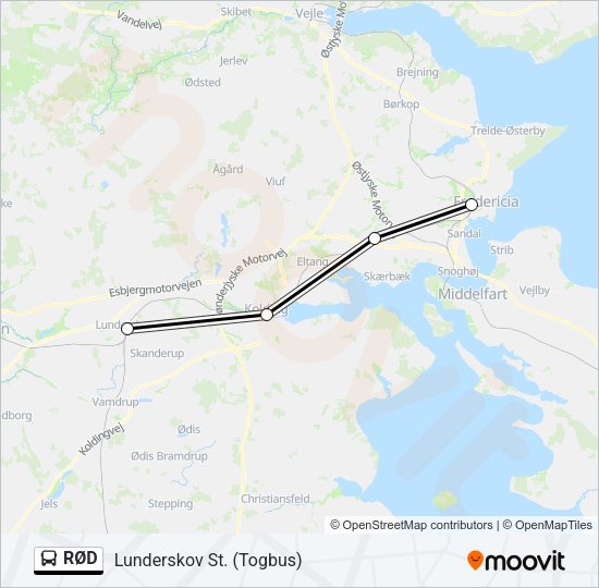 RØD Bus Line Map