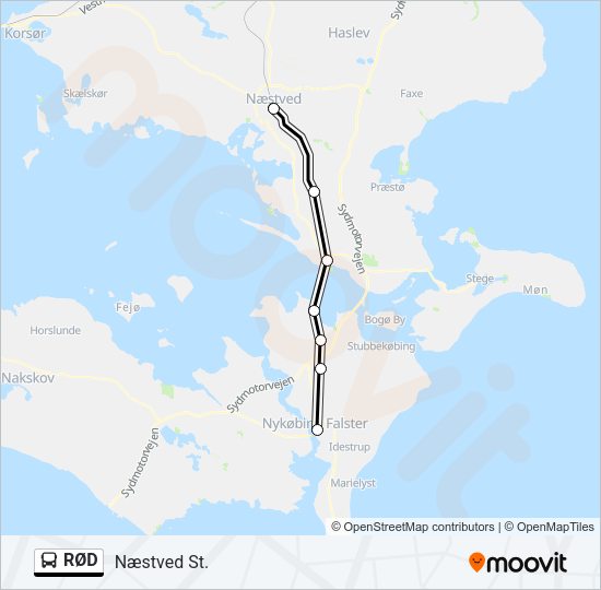 RØD Bus Line Map