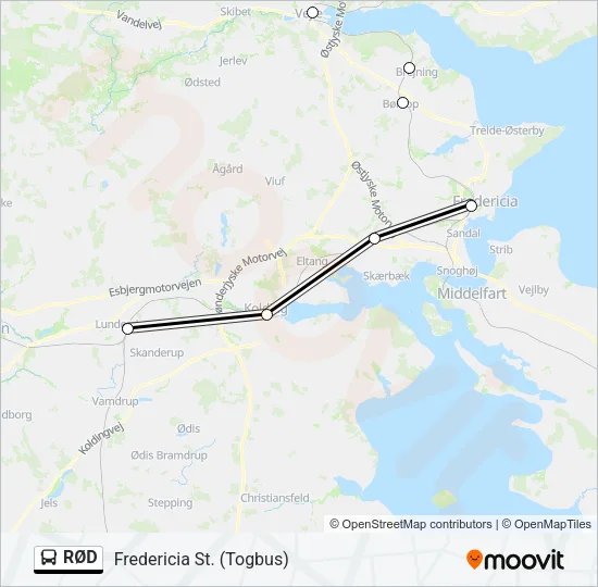 RØD Bus Line Map