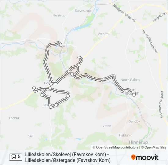 5 Bus Line Map