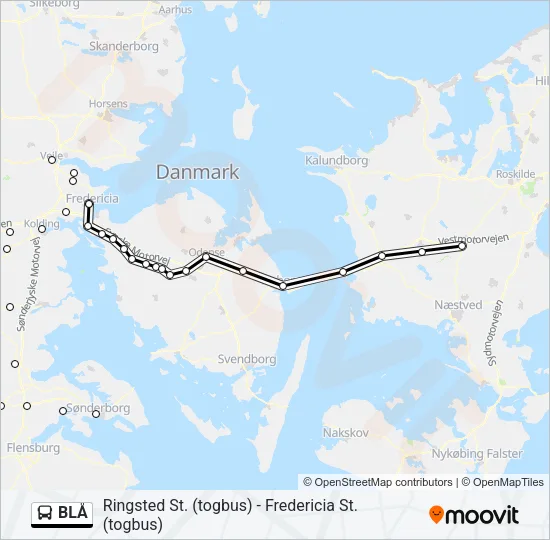 BLÅ Bus Line Map