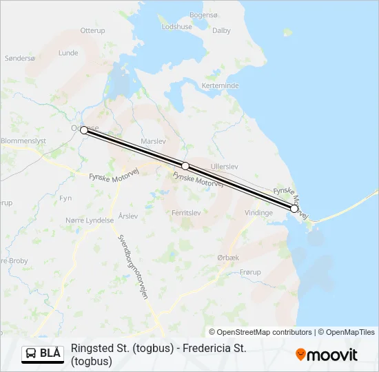 BLÅ Bus Line Map