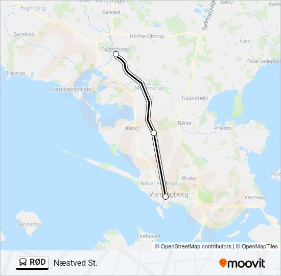 RØD bus Linjekort