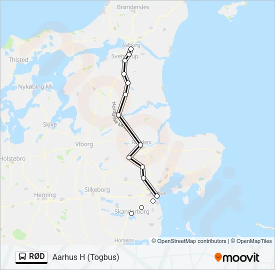 RØD Bus Line Map