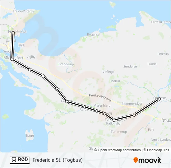 RØD Bus Line Map